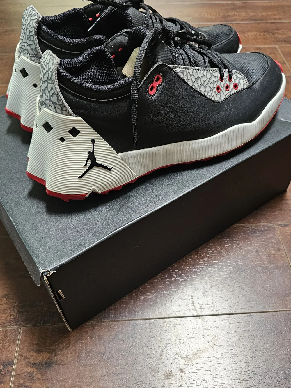 Jordan Men’s Black/White/Red Low-Top Sneakers